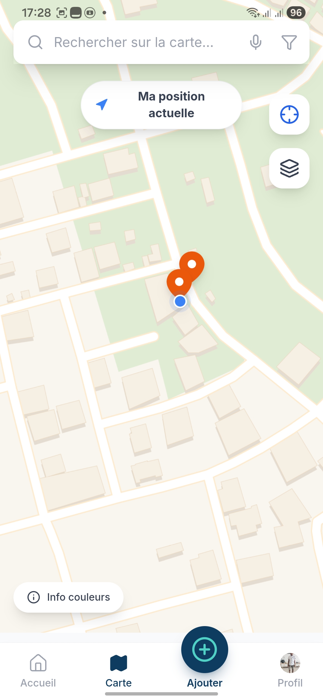 Écran Localisation WERE Connect